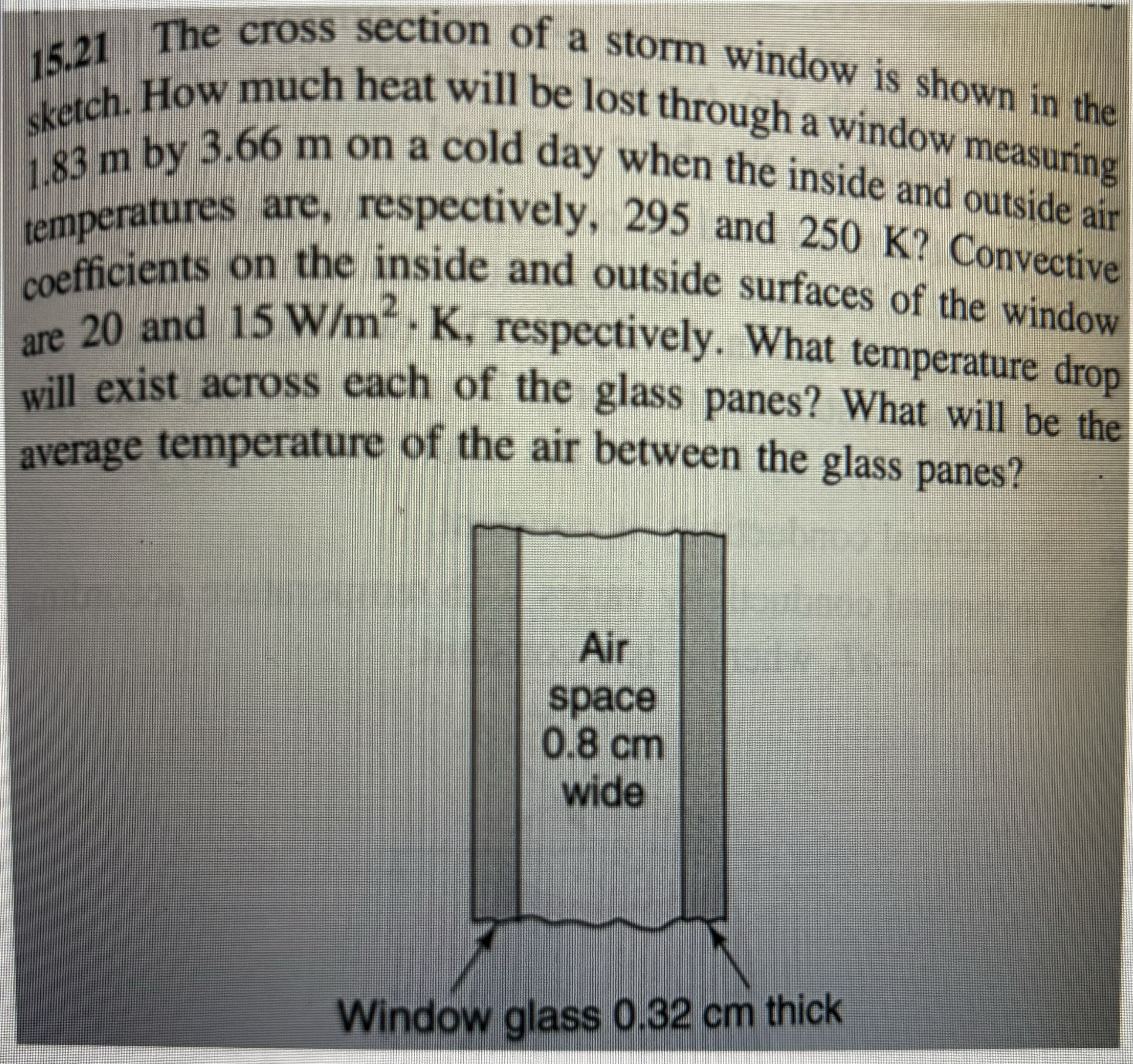 Solved 15.21 ﻿The cross section of a storm window is shown | Chegg.com