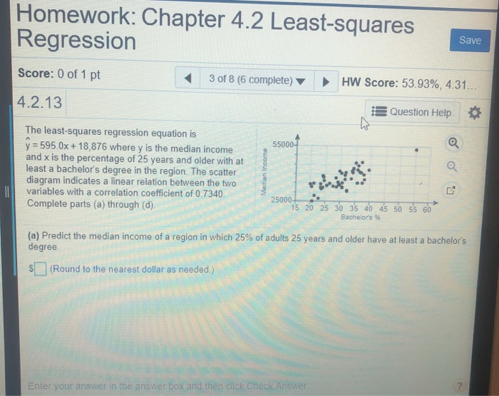 Solved Homework: Chapter 4.2 Least-squares Regression Save | Chegg.com