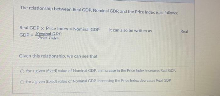 how to calculate price index with real and nominal gdp