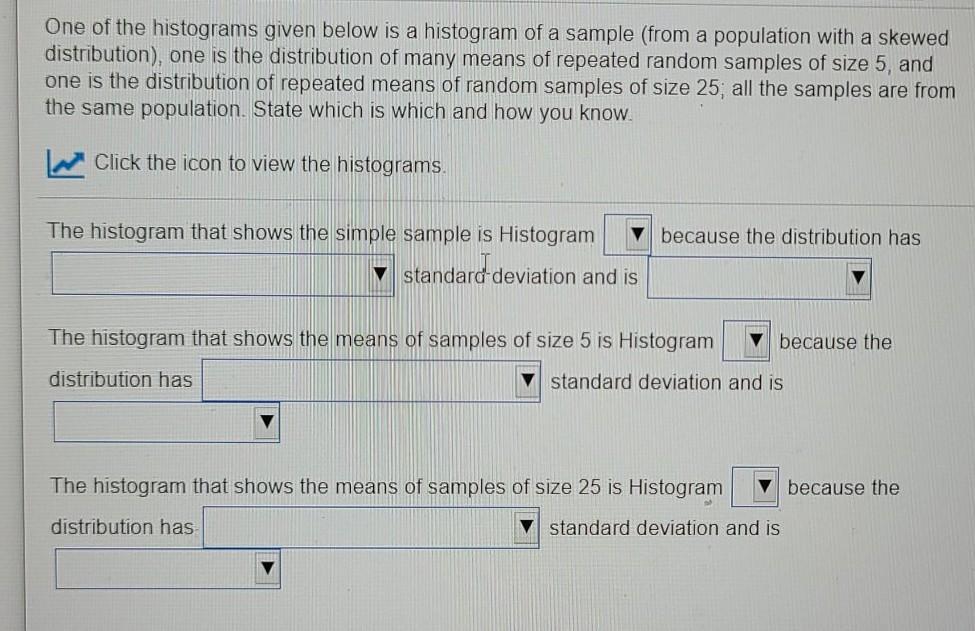 Solved One of the histograms given below is a histogram of a | Chegg.com