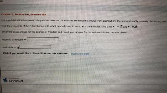 Solved Chapter 6, Section 4-D, Exercise 184 Use a | Chegg.com