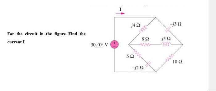 Solved For the circuit in the figure Find the current I | Chegg.com