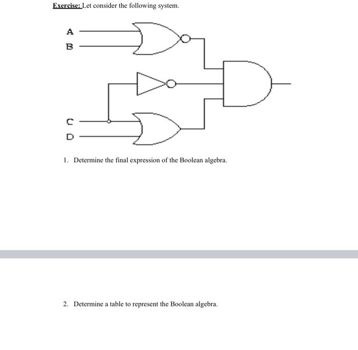 Solved Exercise: Let Consider The Following System. A B с 1. | Chegg.com