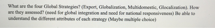 What Are The Four Global Strategies