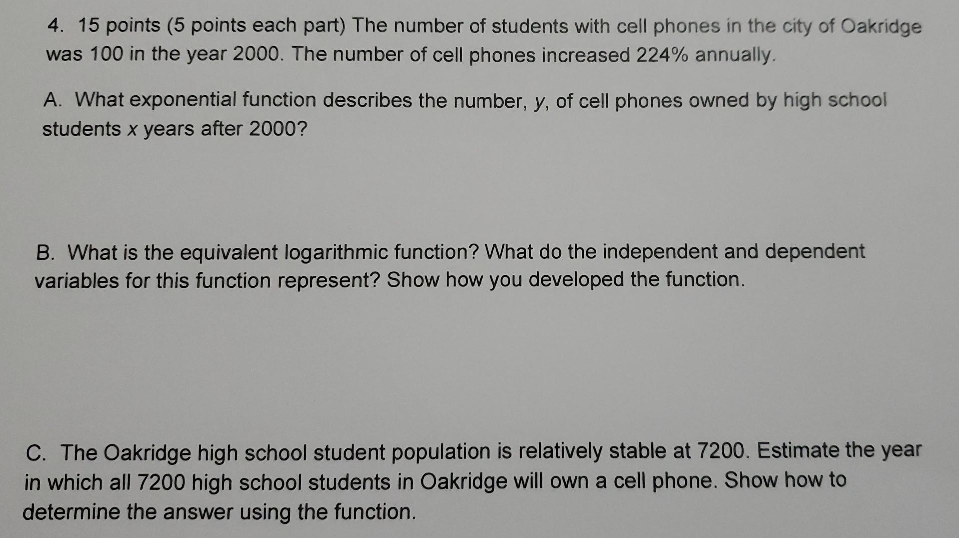 Solved 4. 15 points (5 points each part) The number of | Chegg.com