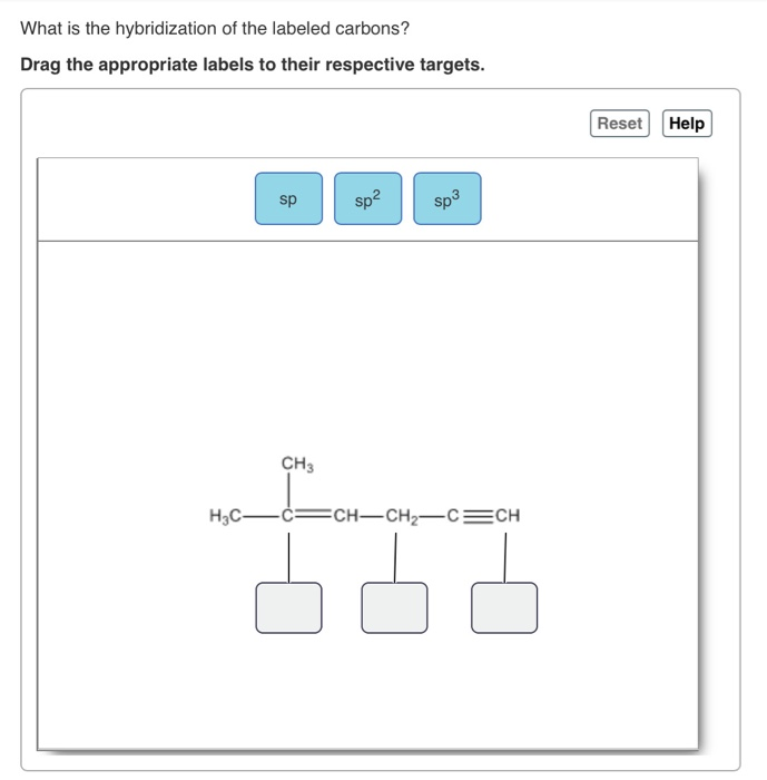 Solved What is the hybridization of the labeled carbons? | Chegg.com