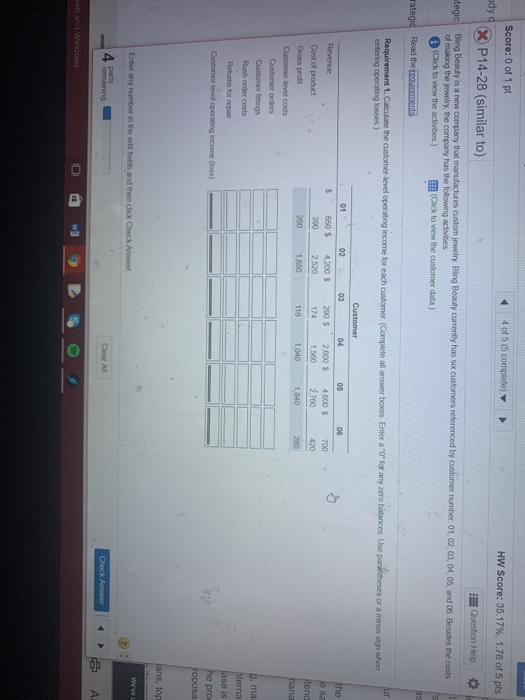 Solved quirements nt 1. Calculate the customer-level | Chegg.com