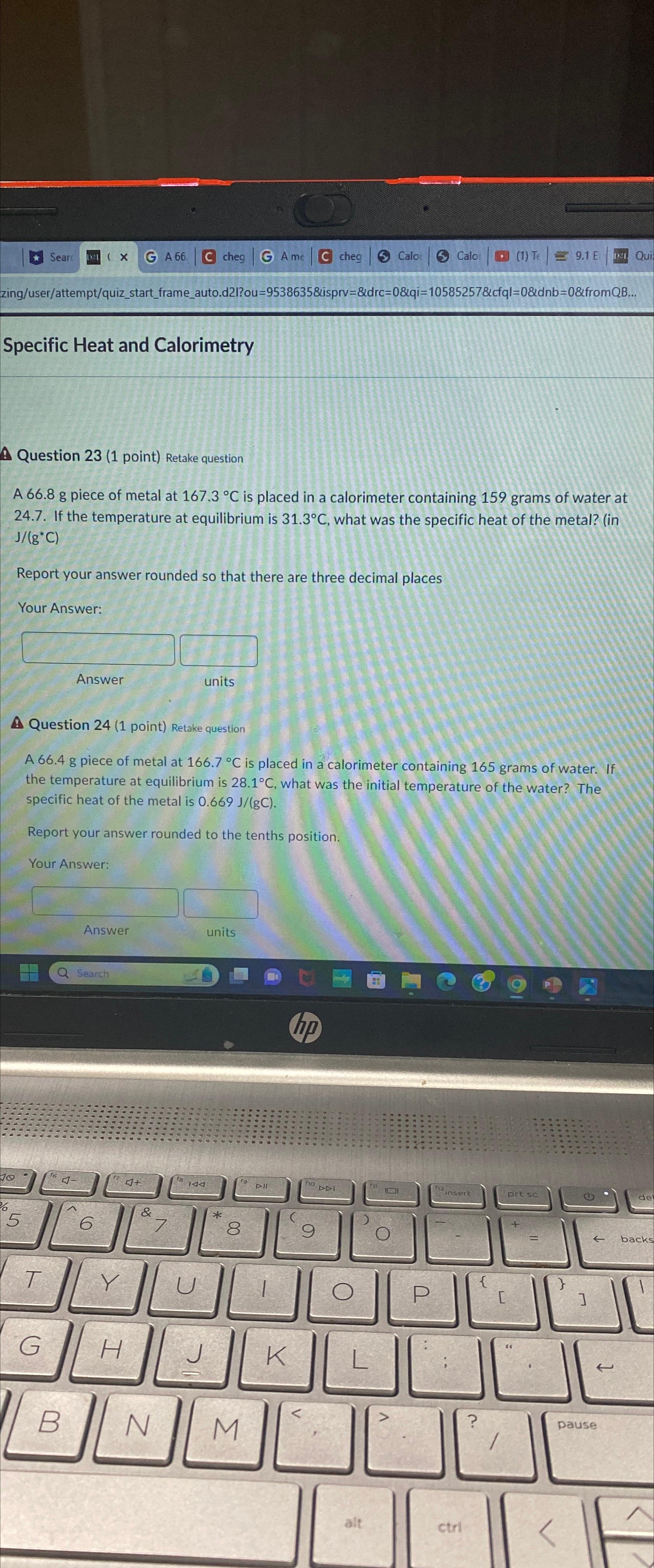Specific Heat and Calorimetry Question 23A 66.8g
