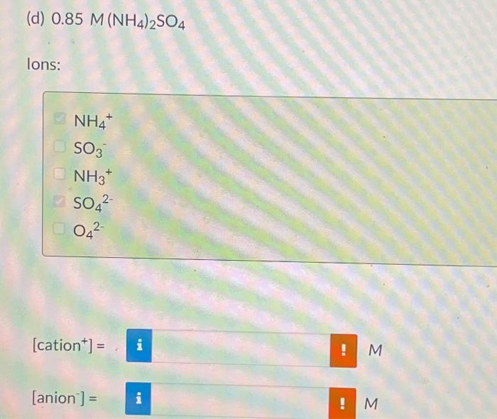 Solved determine the molarity of each of the ions present in | Chegg.com