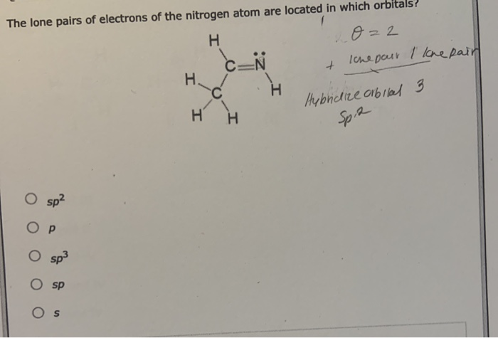 Solved H The lone pairs of electrons of the nitrogen atom | Chegg.com