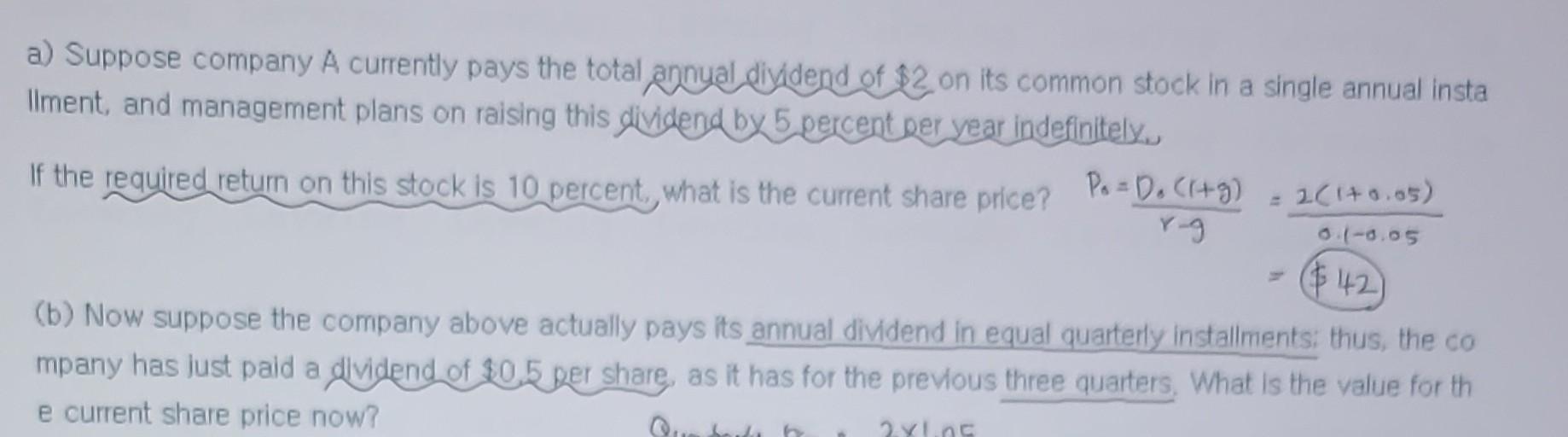 Solved A) Suppose Company A Currently Pays The Total Annual | Chegg.com