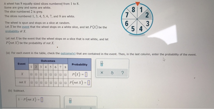 Wheel Slice Math Solved A wheel has 8 equally sized slices numbered from 1 to | Chegg.com