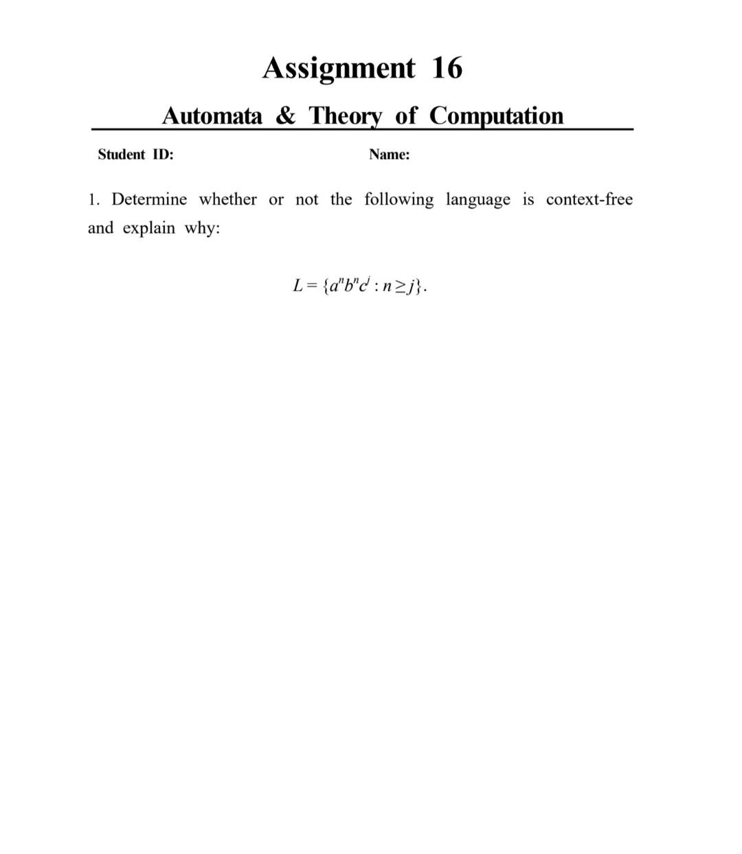 Solved Assignment 16 Automata & Theory Of Computation | Chegg.com