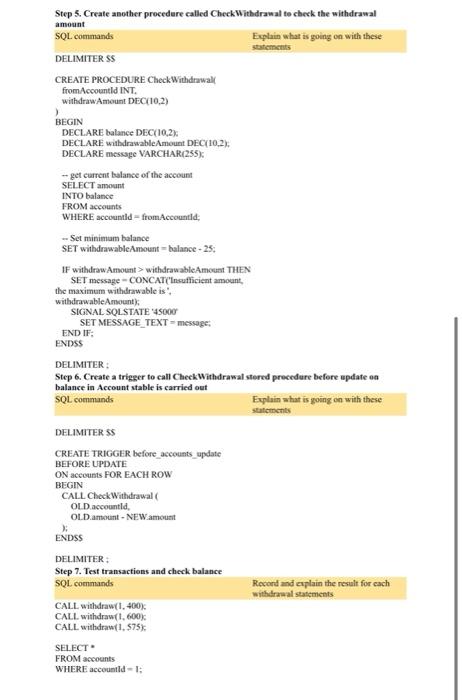 Solved Chapter 4: Implementation Of Stored Procedure And | Chegg.com