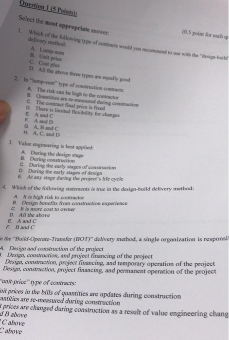 Solved 7 In the work breakdown structure for a construction | Chegg.com