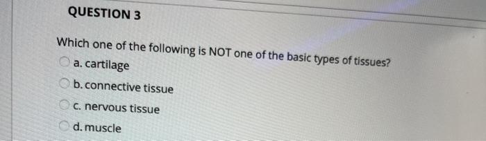 Solved QUESTION 3 Which one of the following is NOT one of | Chegg.com