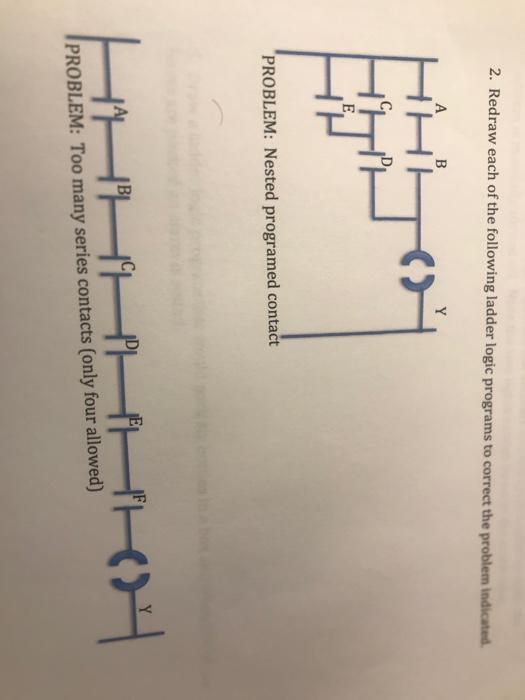 Solved 2. Redraw Each Of The Following Ladder Logic Programs | Chegg.com