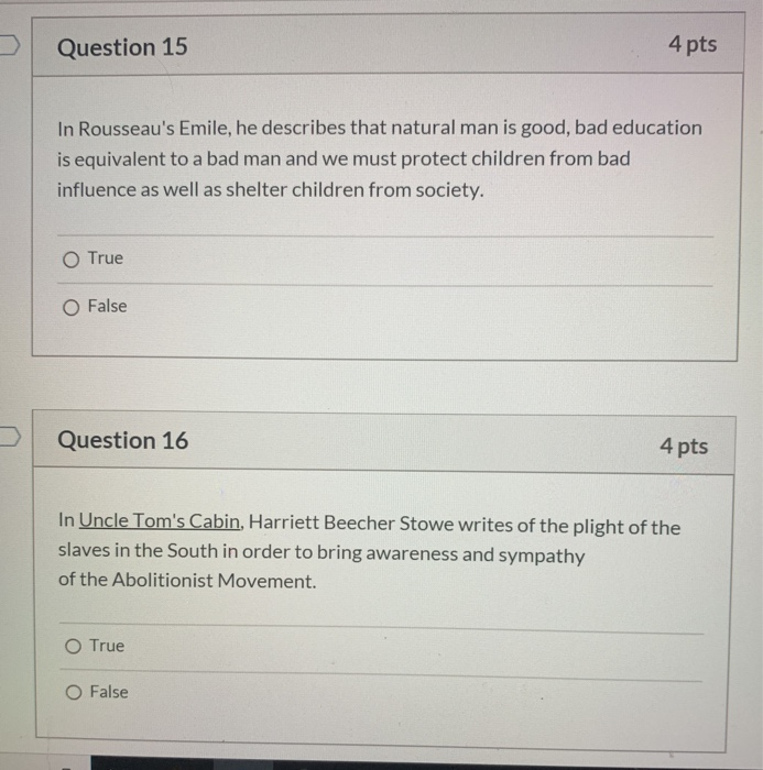 Solved Read each statement carefully. For a statement to be | Chegg.com