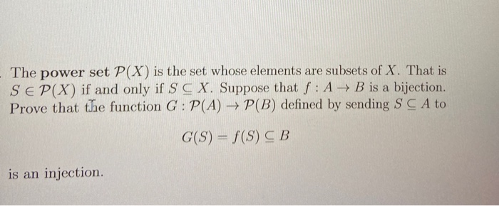 Solved The Power Set P X Is The Set Whose Elements Are S Chegg Com