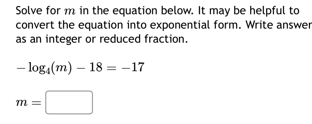 Solved Solve for m ﻿in the equation below. It may be helpful | Chegg.com
