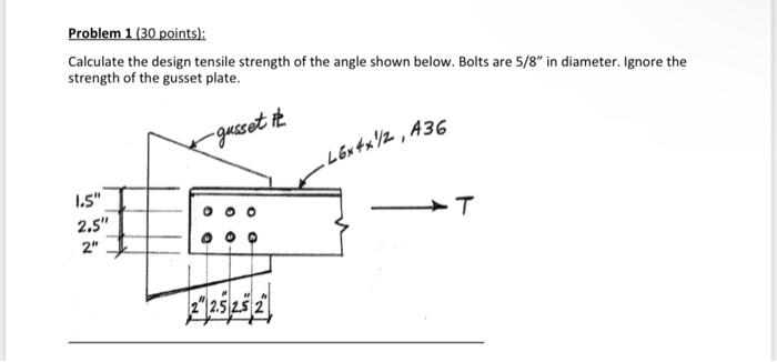 Solved Problem 1 ( 30 points): Calculate the design tensile | Chegg.com