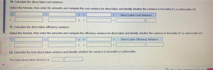 Solved 7 Calculate The Direct Materials Cost Variance 8068