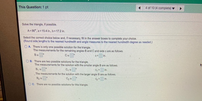 Solved This Question: 1 Pt 4 Of 10 (4 Complete) Solve The | Chegg.com