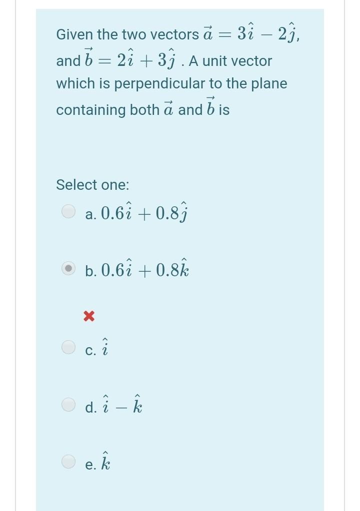 Solved Given The Two Vectors A 3 2ị And 2ỉ 3 Chegg Com