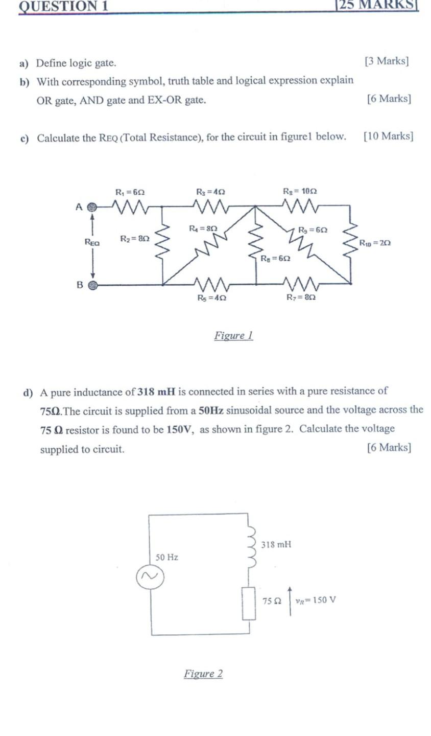 Solved a) Define logic gate. [3 Marks] b) With corresponding