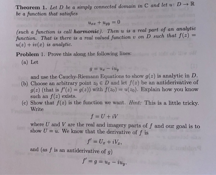Solved R Theorem 1. Let D be a simply connected domain in C | Chegg.com