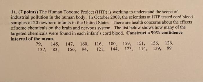 Solved 11 7 Points The Human Toxome Project Htp Is Chegg Com