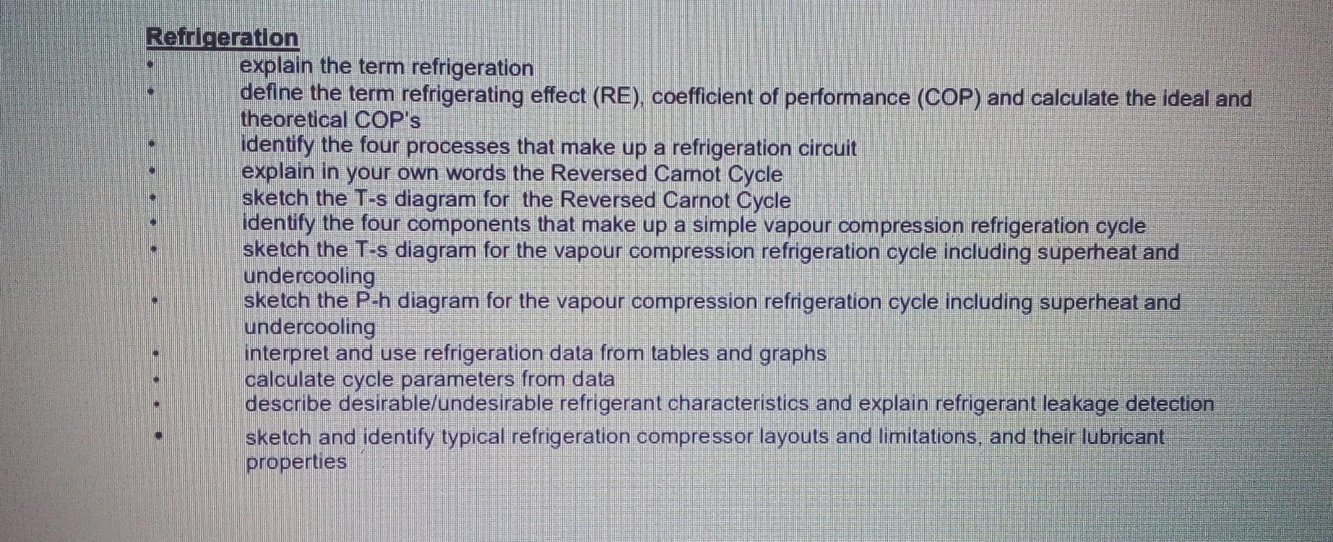 Solved Refirlogration explain the term refrigeration define