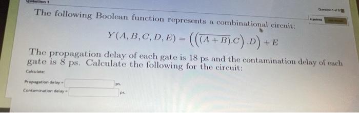 Solved The following Boolean function represents a | Chegg.com