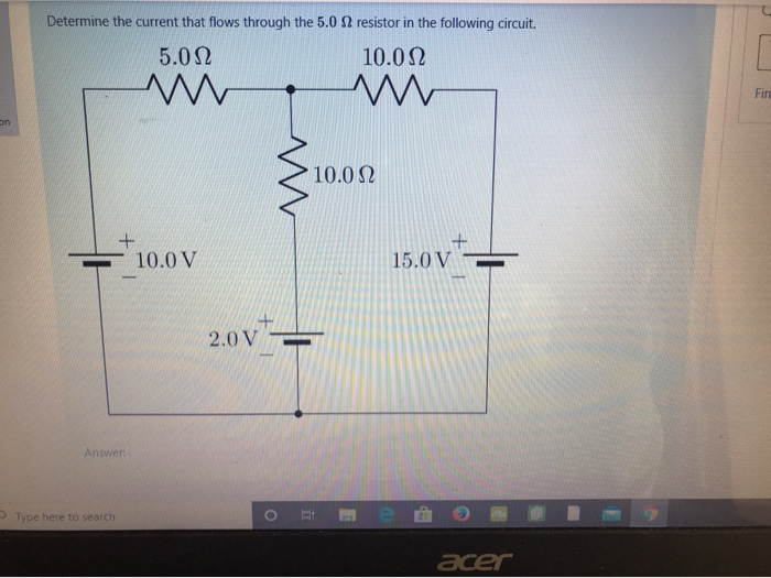 Solved Determine the current that flows through the 5.0 | Chegg.com