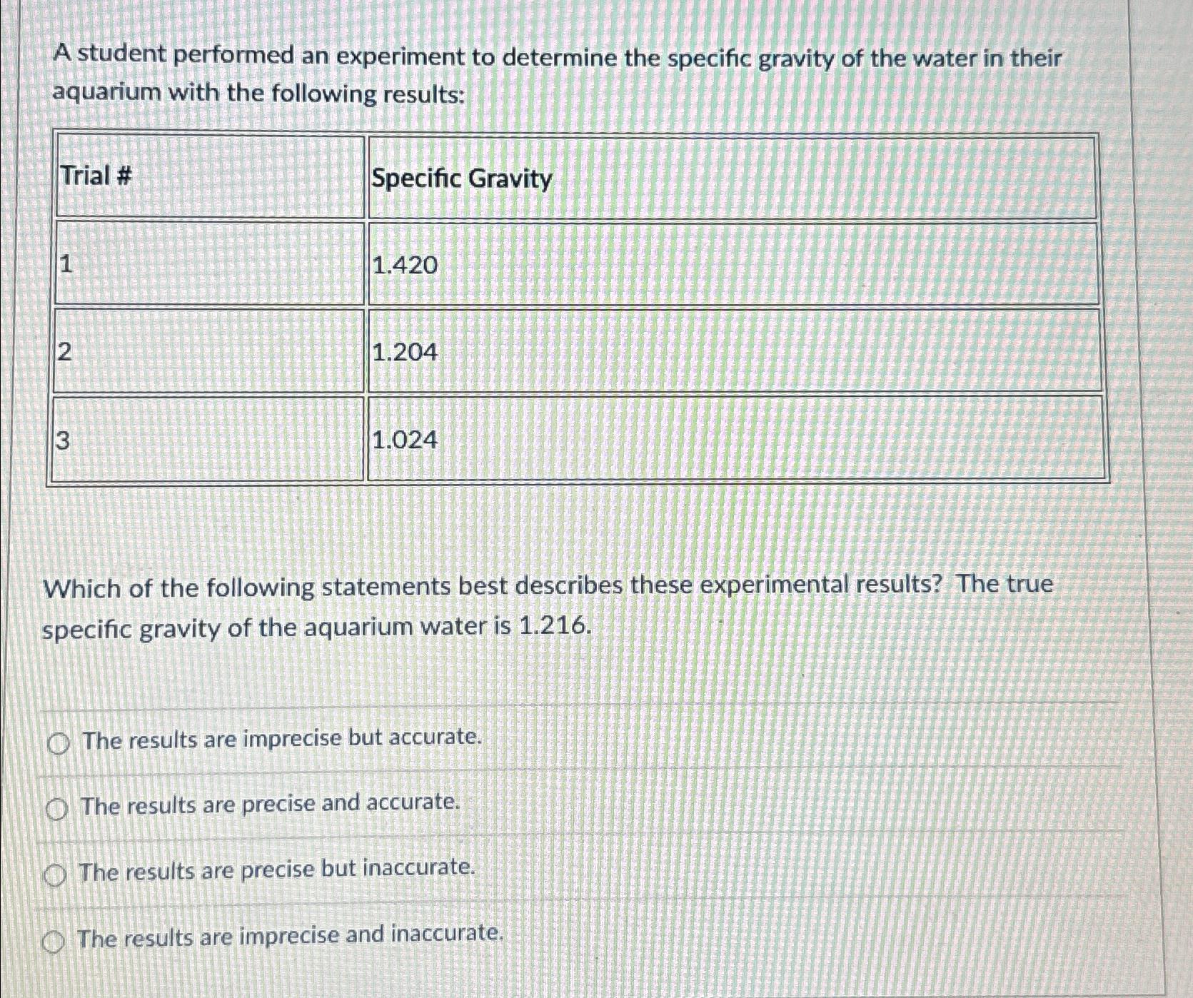 solved-a-student-performed-an-experiment-to-determine-the-chegg