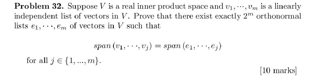 Solved Problem 32. Suppose V is a real inner product space | Chegg.com