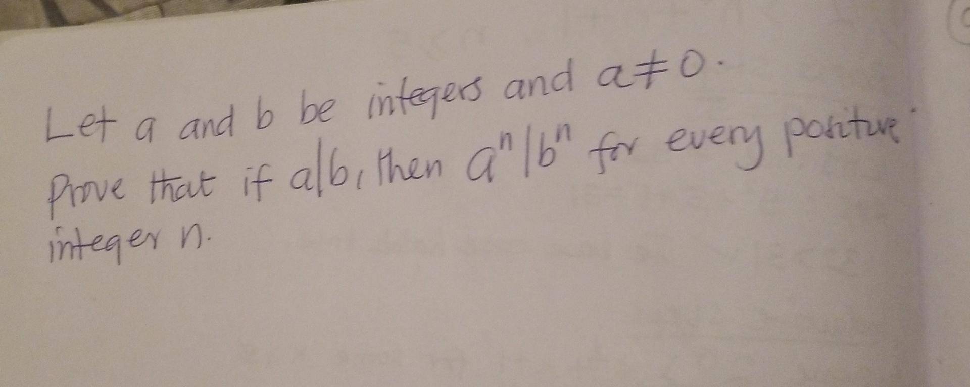 Solved Let A And B Be Integers And A‡0. Prove That If Alb, | Chegg.com