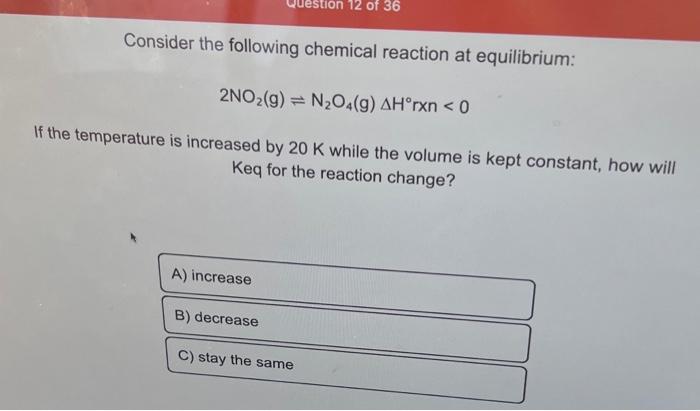 Solved Consider the following chemical reaction at | Chegg.com