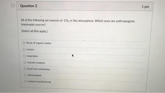 Solved Question 2 1 pts All of the following are sources of | Chegg.com