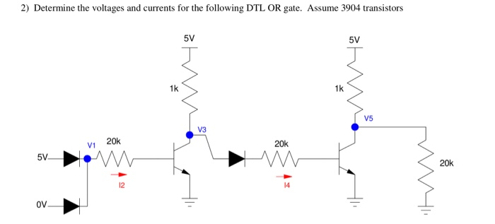 Solved 2) Determine the voltages and currents for the | Chegg.com