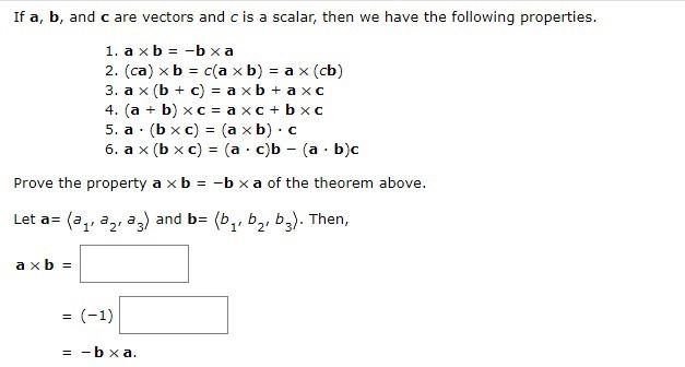 Solved If A, B, And Are Vectors And C Is A Scalar, Then We | Chegg.com