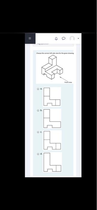 Solved PL TH Choose the correct Sectional Front View from | Chegg.com