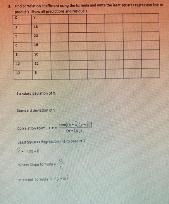 Solved 3. Find correlation coefficient using the formula and | Chegg.com