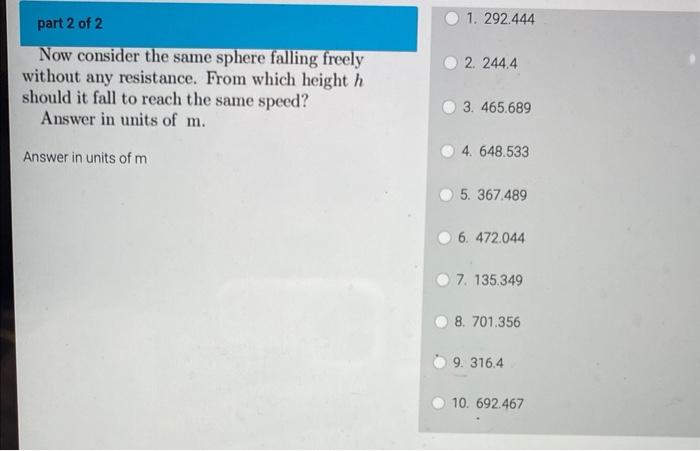 Solved part 1 of 2 Given: g=9.8 m/s2. A wooden sphere has | Chegg.com