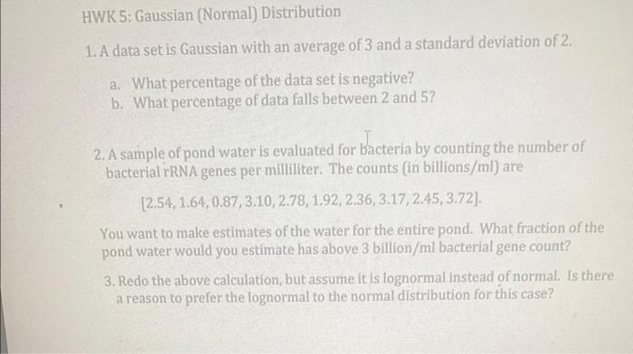 Solved please solve question 2: Sample of pond please do not | Chegg.com