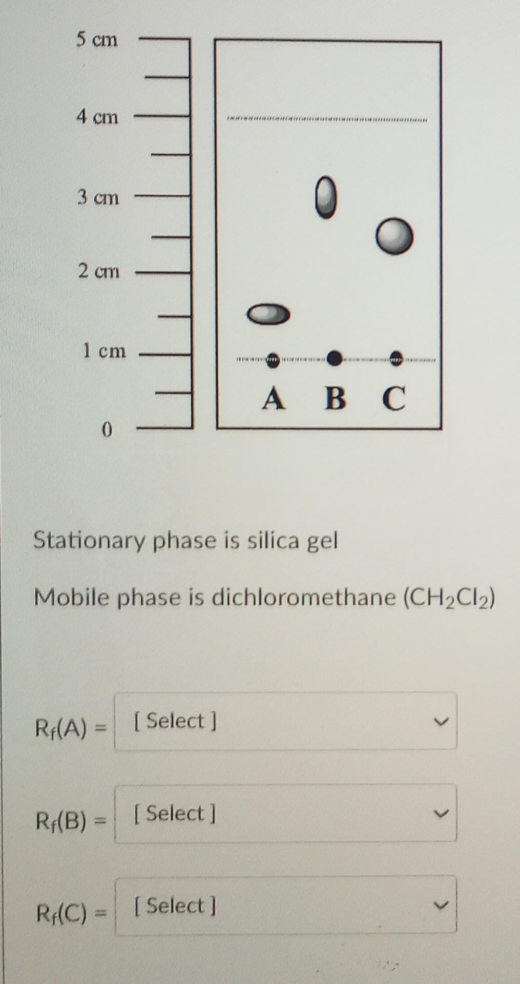 Solved For the thin layer chromatography pictured calculate