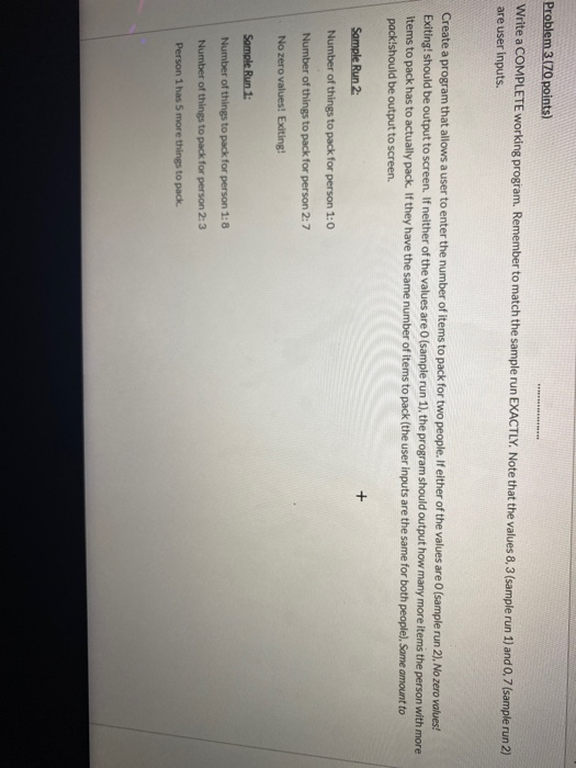 Solved Problem 3.170 points) Write a COMPLETE working | Chegg.com