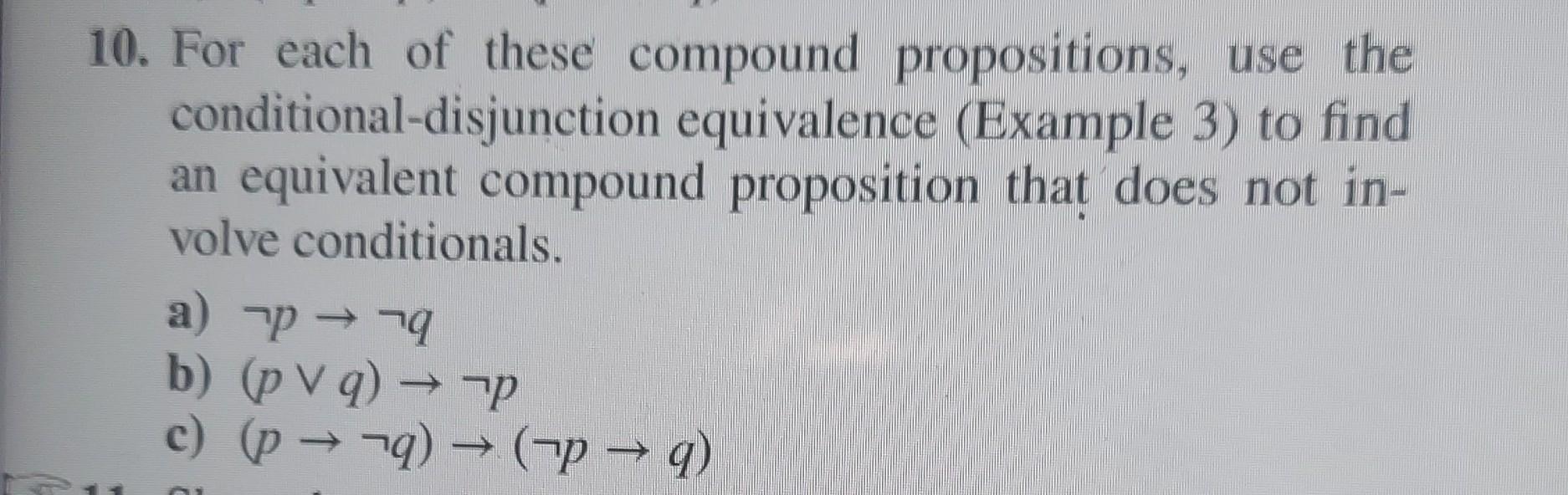 Solved 10. For each of these compound propositions, use the | Chegg.com