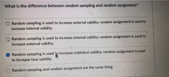 Solved What is the difference between random sampling and | Chegg.com