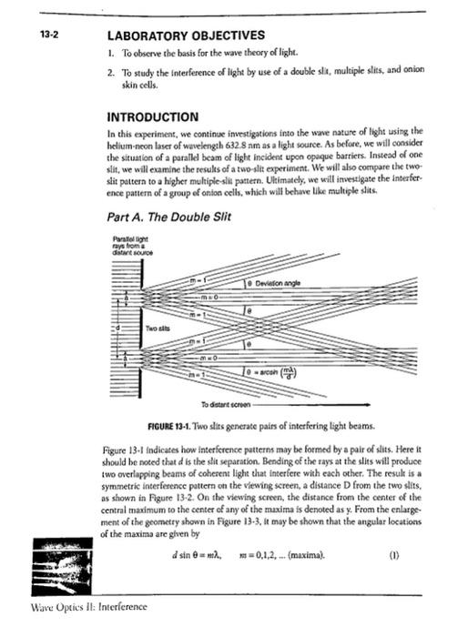 Solved Prelab 13: Wave Optics II: Interference Name: 1. What | Chegg.com